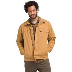 PrAna Men’s S Tan Canvas Trembly Quilted Lined Long Sleeve Winter Jacket NEW